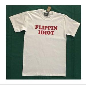 Flippin Idiot Napoleon Dynamite 100% White Cotton T Shirt Mens Med NEW w/ Tags